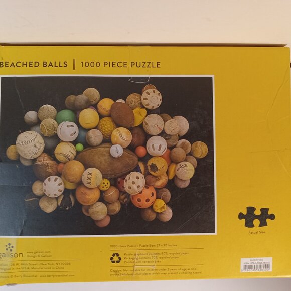 Galison 1000 Piece Jigsaw Puzzle Beached Balls Sport Puzzle Barry Rosenthal - Picture 2 of 7